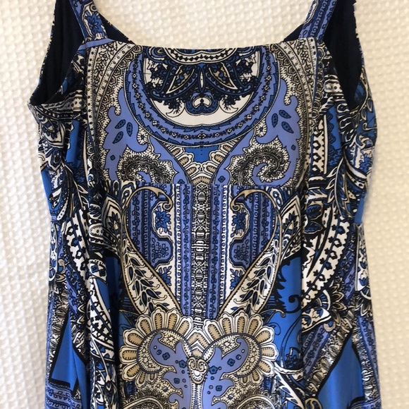 Blue Flowy Tank with Pattern - Picture 5 of 5